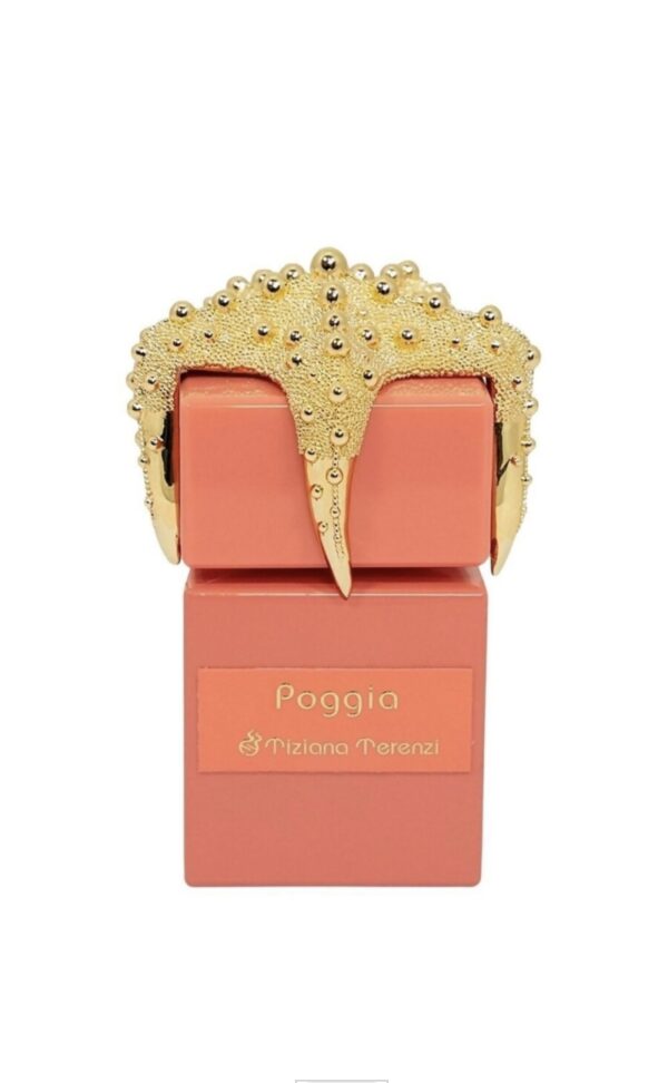 Poggia by Tiziana Terenzi is a Chypre Floral fragrance for women and men. Poggia was launched in 2020. The nose behind this fragrance is Paolo Terenzi. Top notes are Bergamot, Lemon, Peach and Orange; middle notes are Ylang-Ylang, Rosemary, Turkish Rose, Passionfruit and Green Apple; base notes are Musk, Ambergris and Vanilla.
